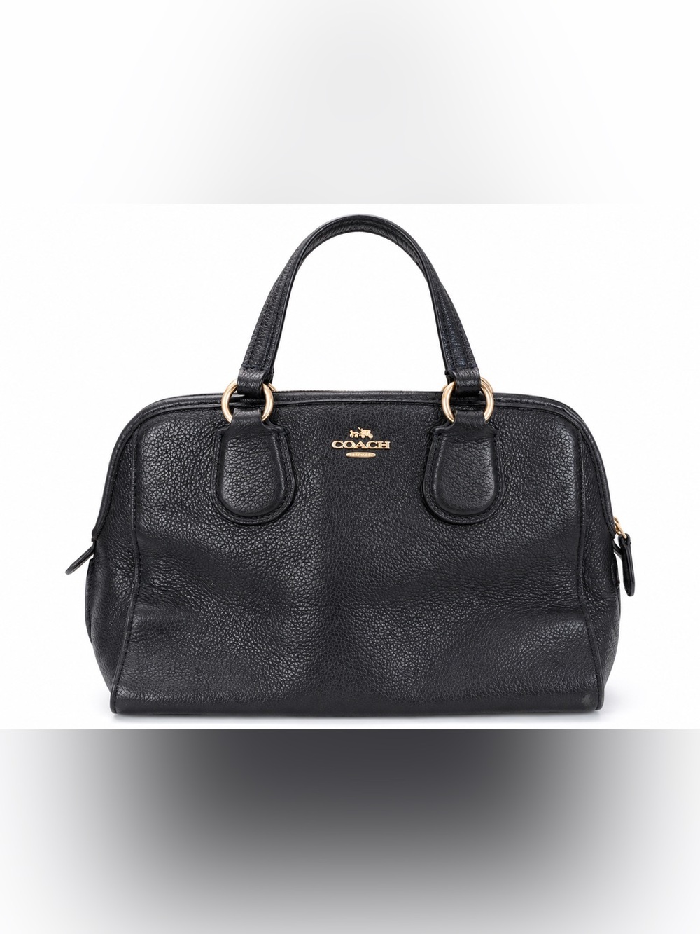 Coach Mini Nolita Satchel Pebbled Leather Top Handle Bag Gold